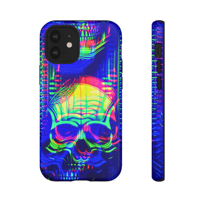 Phone Case - Bright Colorful Jittery Skull Design - NecroGrip 