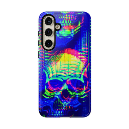 Phone Case - Bright Colorful Jittery Skull Design - NecroGrip 