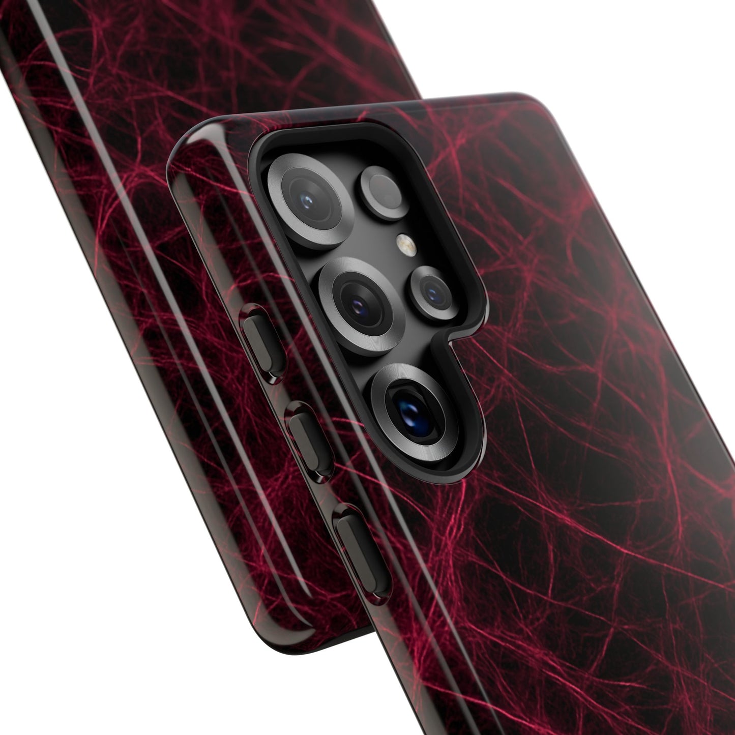 Crimson Synapse – Impact-Resistant Tough Phone Case for iPhone, Samsung & Google Pixel | NecroGrip