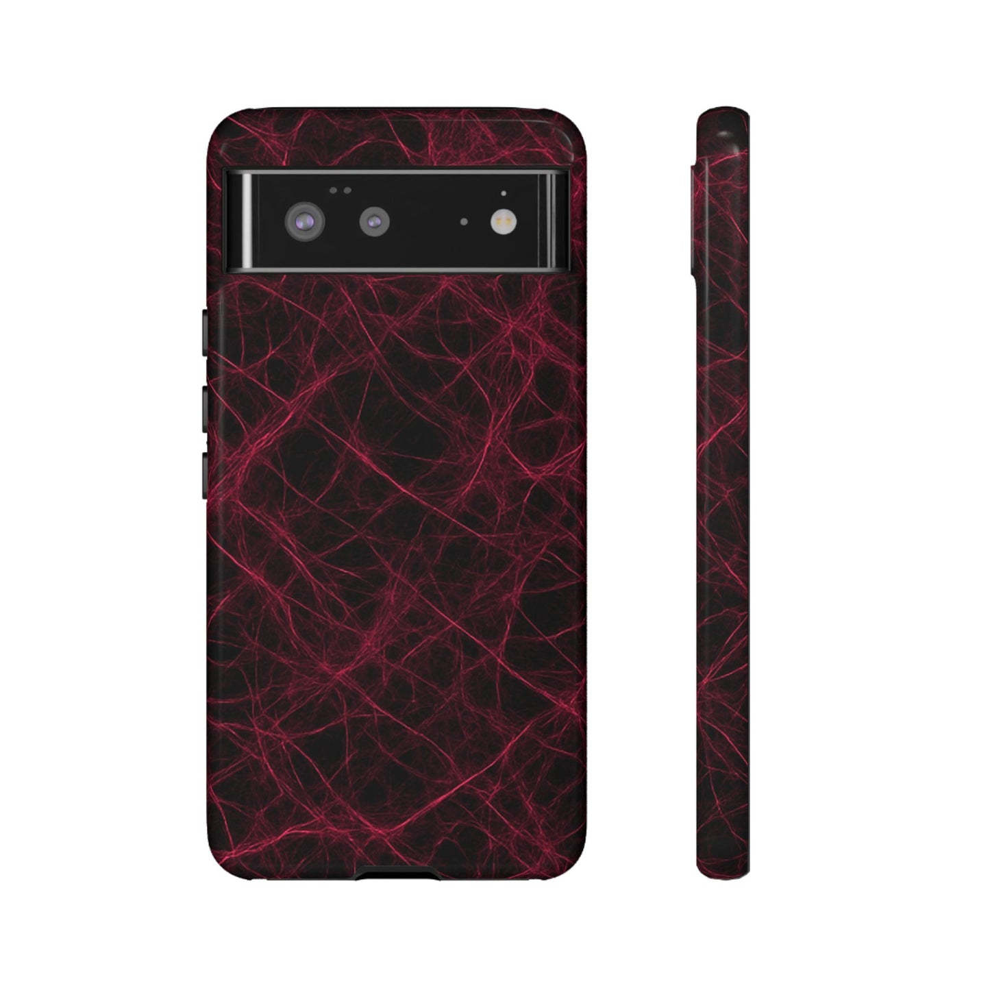 Crimson Synapse – Impact-Resistant Tough Phone Case for iPhone, Samsung & Google Pixel | NecroGrip