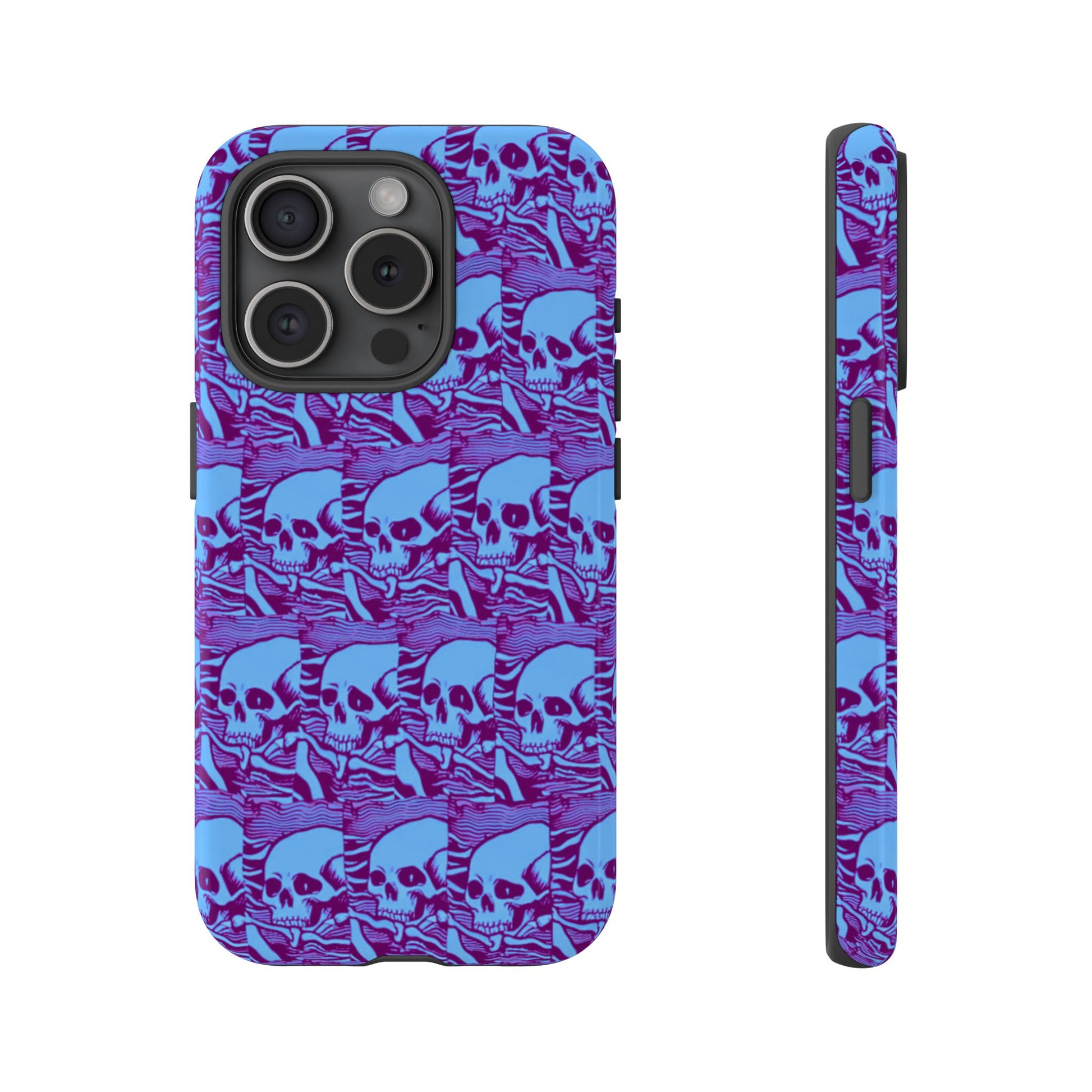 Phone Cases - Cool Blue Pile of Bones - NecroGrip 