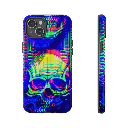 Phone Case - Bright Colorful Jittery Skull Design - NecroGrip 