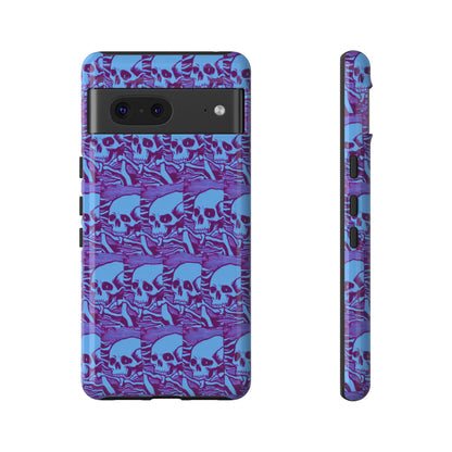 Phone Cases - Cool Blue Pile of Bones - NecroGrip 