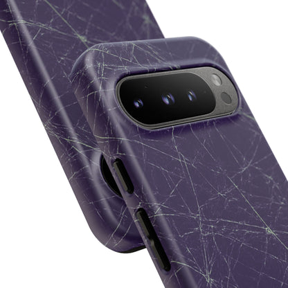 Fragmented impact-resistant phone case with cracked-glass design by NecroGrip.