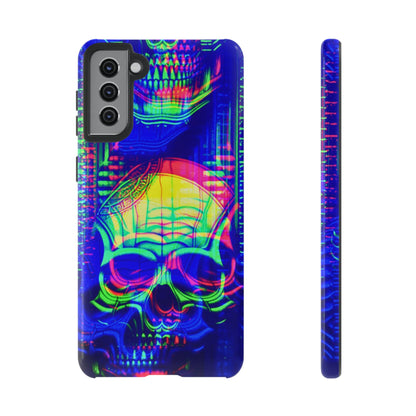 Phone Case - Bright Colorful Jittery Skull Design - NecroGrip 