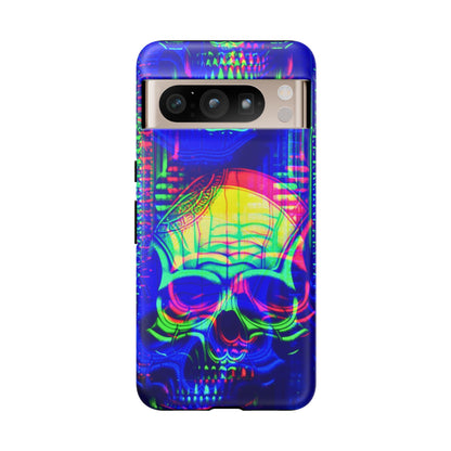 Phone Case - Bright Colorful Jittery Skull Design - NecroGrip 