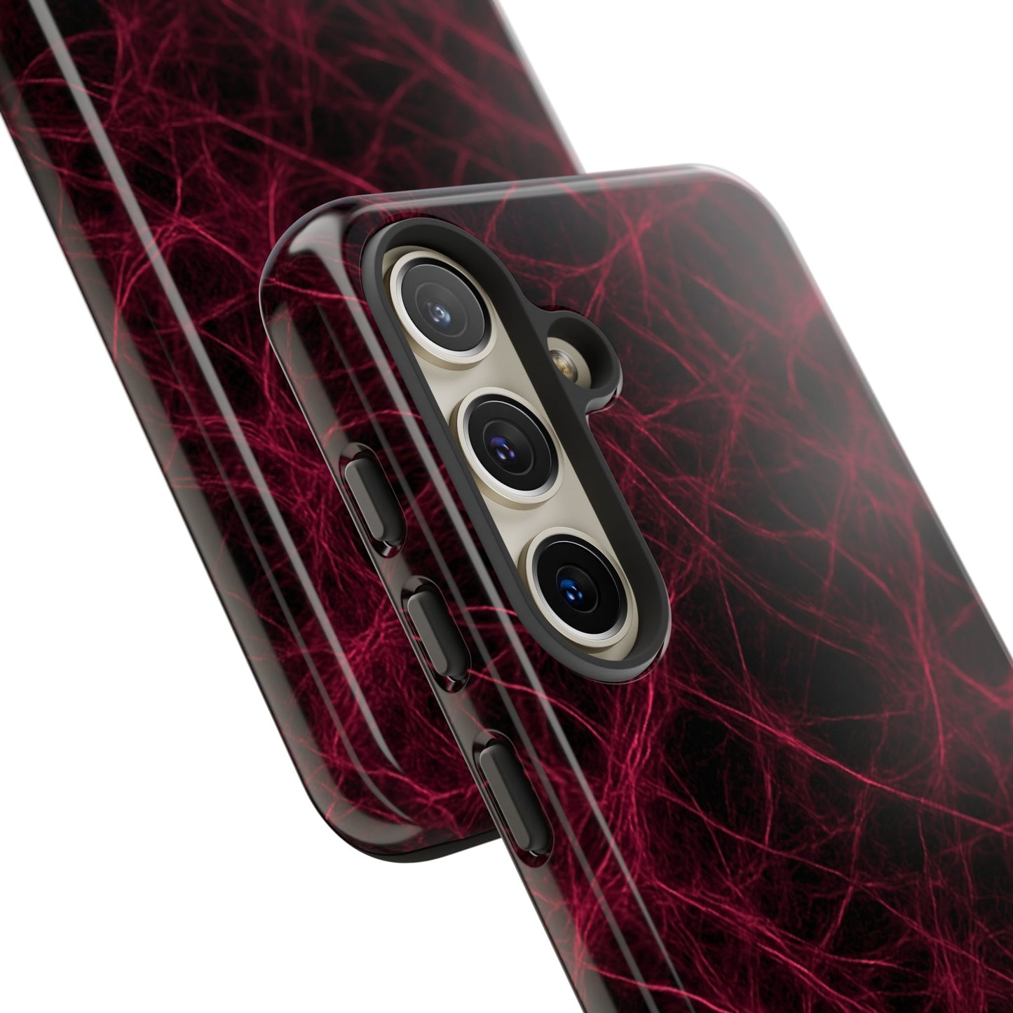 Crimson Synapse – Impact-Resistant Tough Phone Case for iPhone, Samsung & Google Pixel | NecroGrip