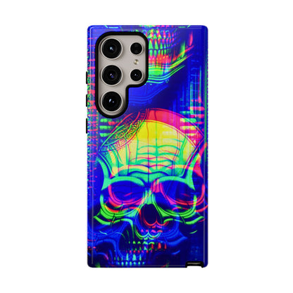 Phone Case - Bright Colorful Jittery Skull Design - NecroGrip 