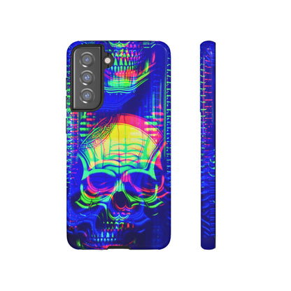 Phone Case - Bright Colorful Jittery Skull Design - NecroGrip 