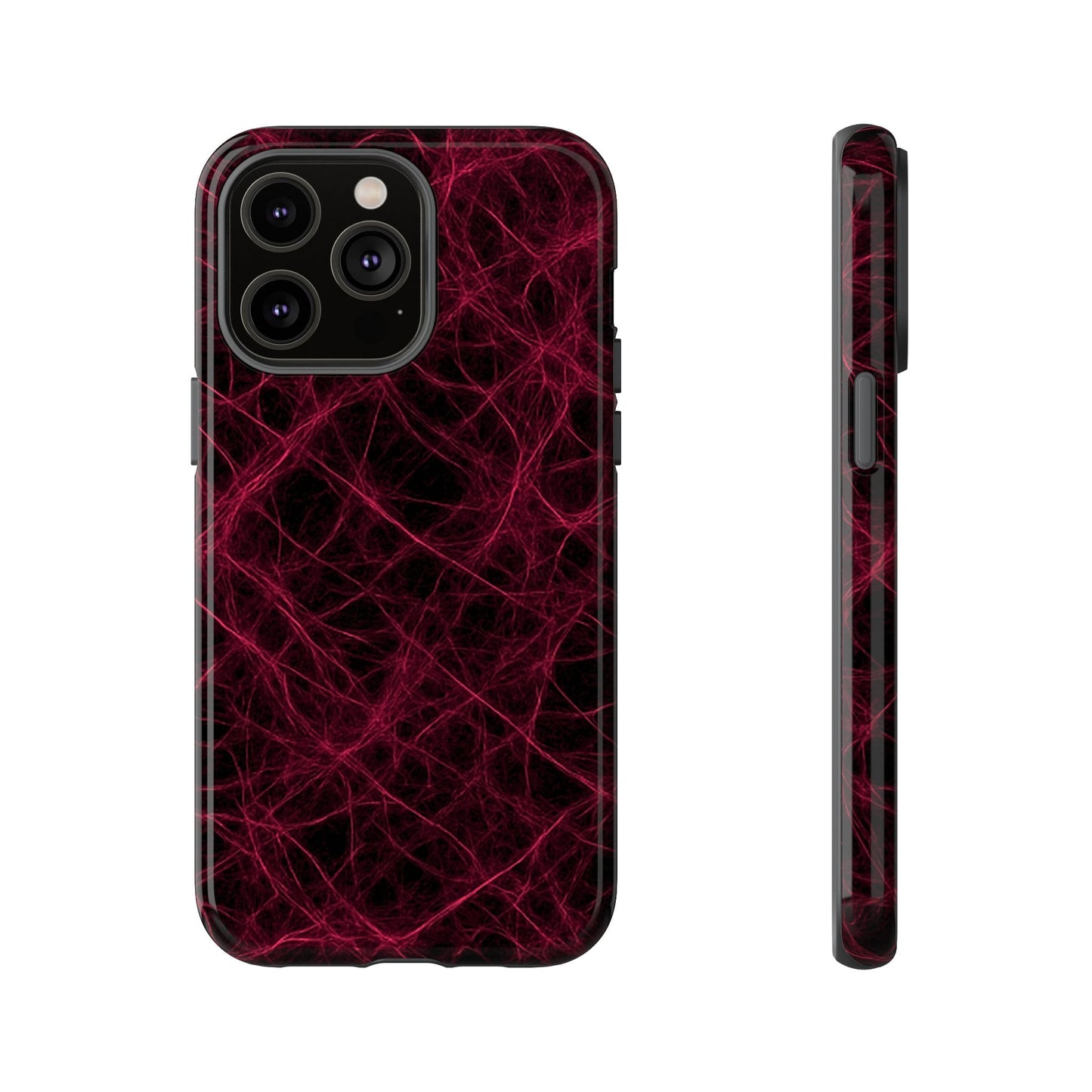 Crimson Synapse – Impact-Resistant Tough Phone Case for iPhone, Samsung & Google Pixel | NecroGrip