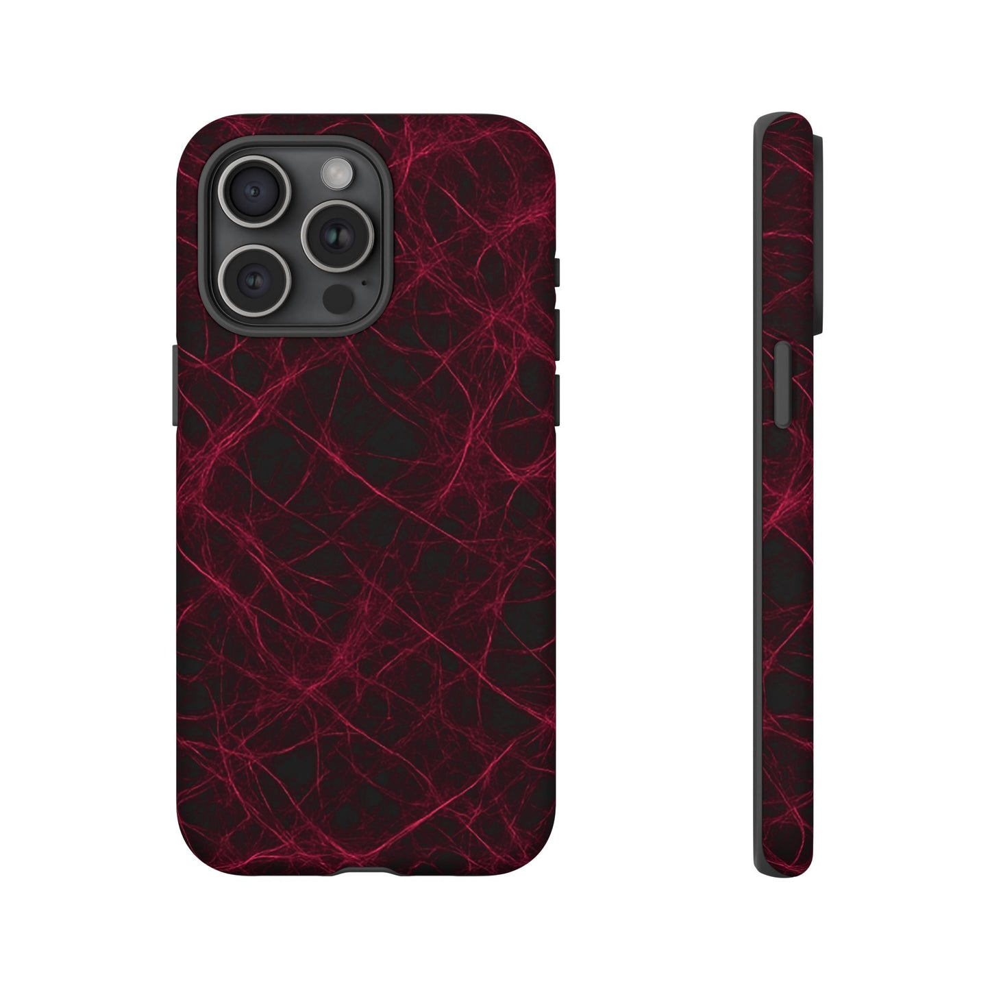 Crimson Synapse – Impact-Resistant Tough Phone Case for iPhone, Samsung & Google Pixel | NecroGrip