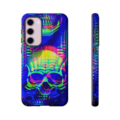 Phone Case - Bright Colorful Jittery Skull Design - NecroGrip 