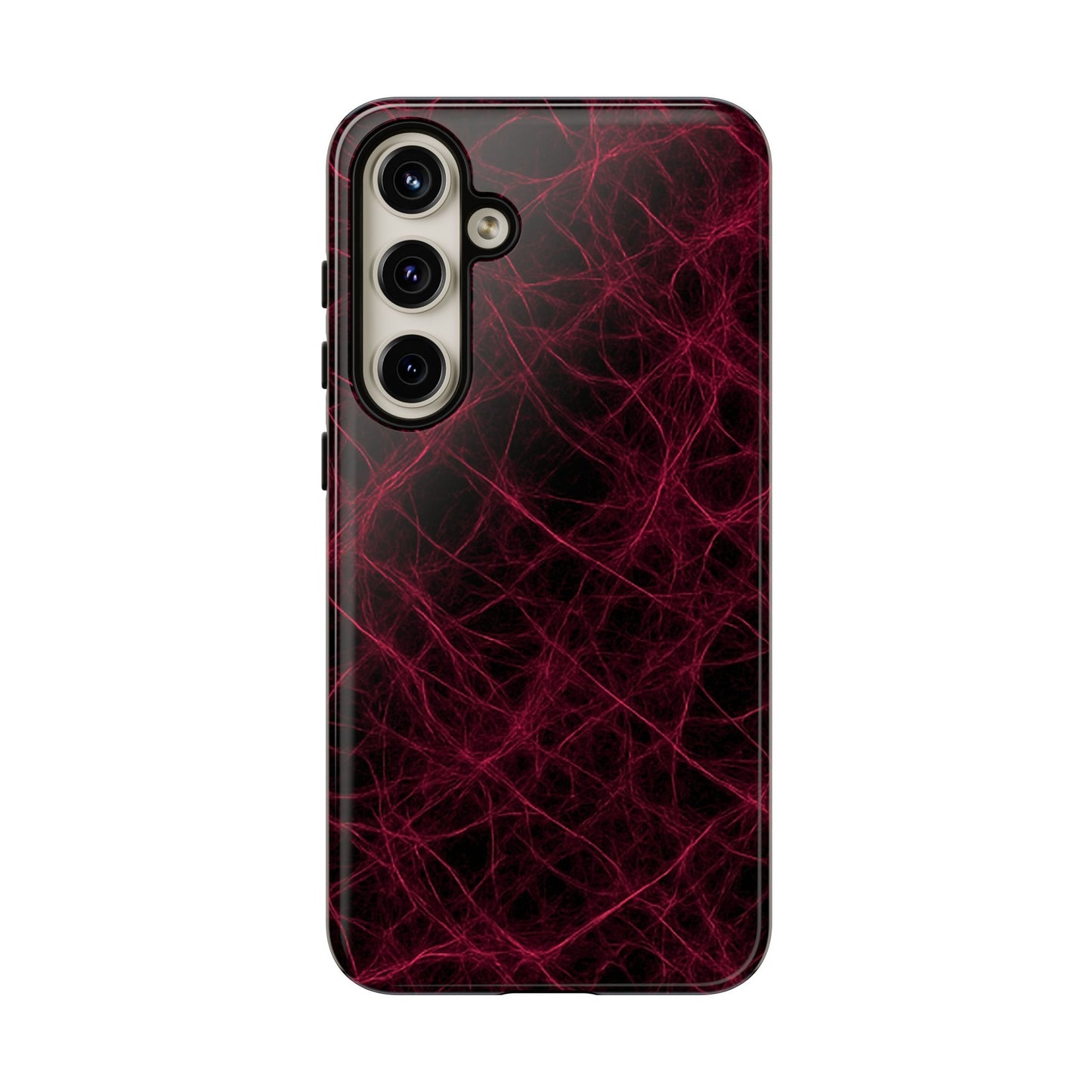 Crimson Synapse – Impact-Resistant Tough Phone Case for iPhone, Samsung & Google Pixel | NecroGrip