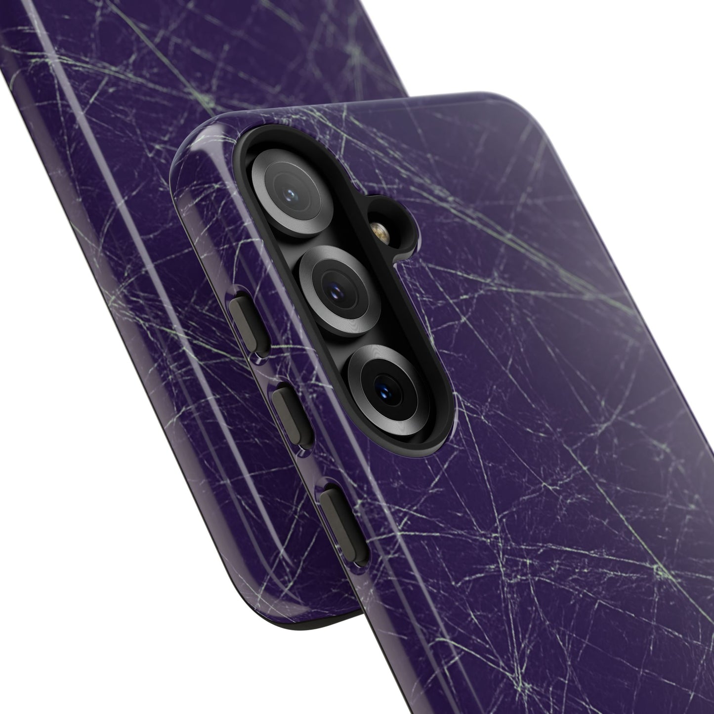 Fragmented impact-resistant phone case with cracked-glass design by NecroGrip.