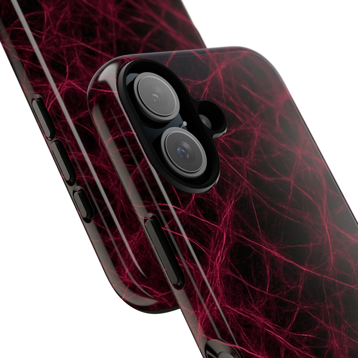 Crimson Synapse – Impact-Resistant Tough Phone Case for iPhone, Samsung & Google Pixel | NecroGrip