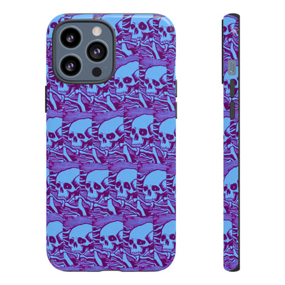 Phone Cases - Cool Blue Pile of Bones - NecroGrip 