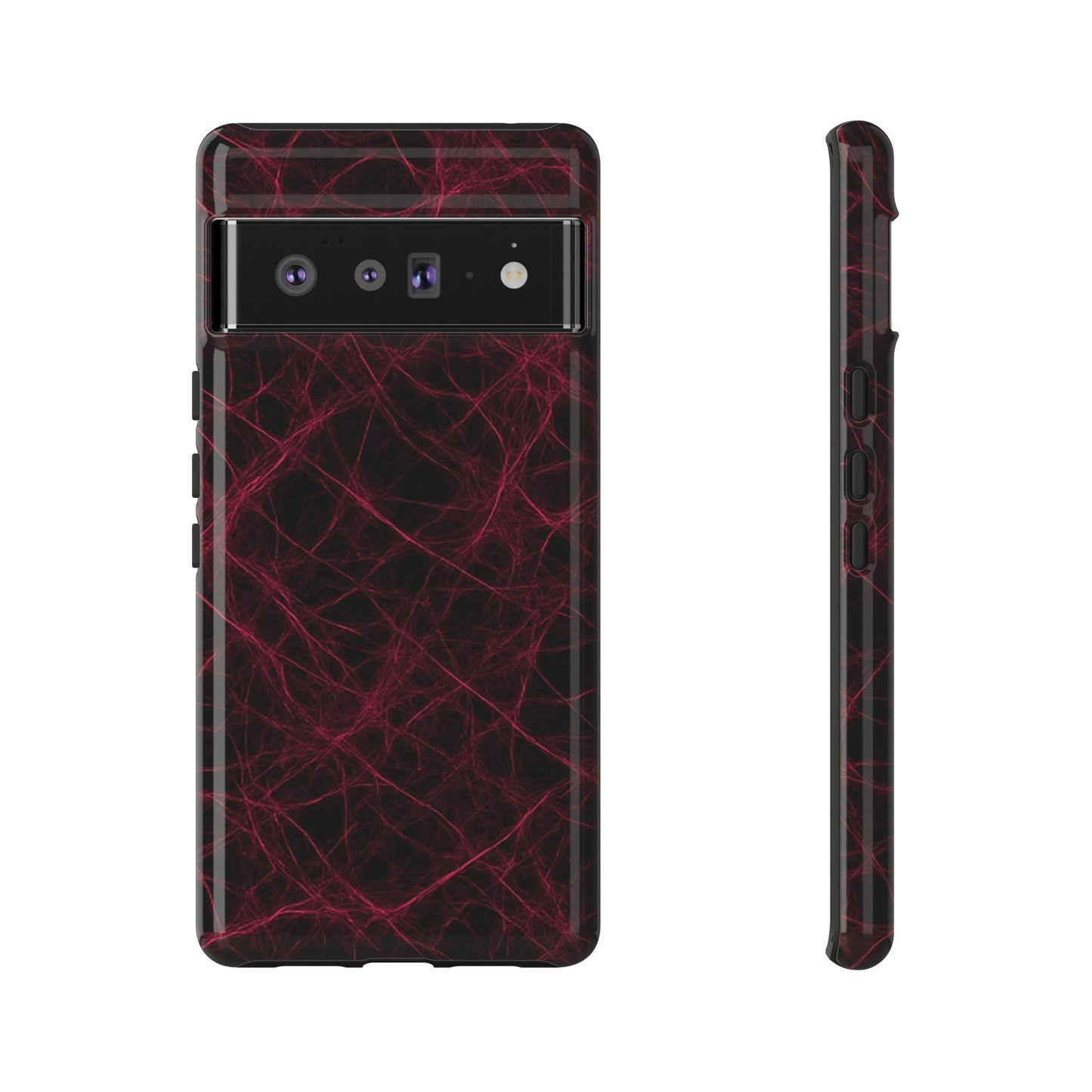 Crimson Synapse – Impact-Resistant Tough Phone Case for iPhone, Samsung & Google Pixel | NecroGrip