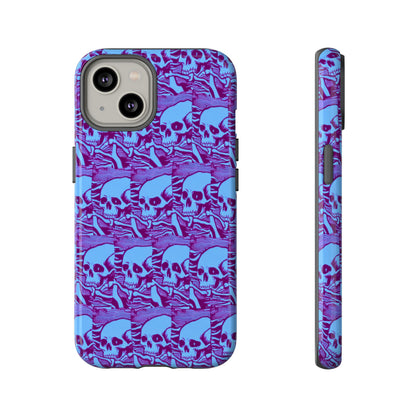 Phone Cases - Cool Blue Pile of Bones - NecroGrip 