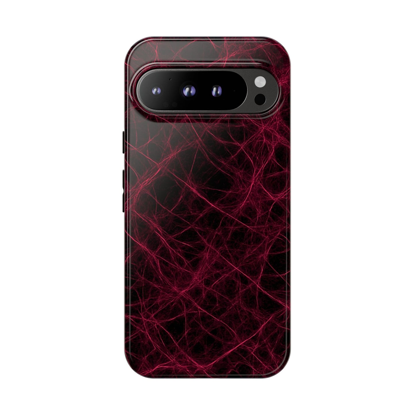 Crimson Synapse – Impact-Resistant Tough Phone Case for iPhone, Samsung & Google Pixel | NecroGrip