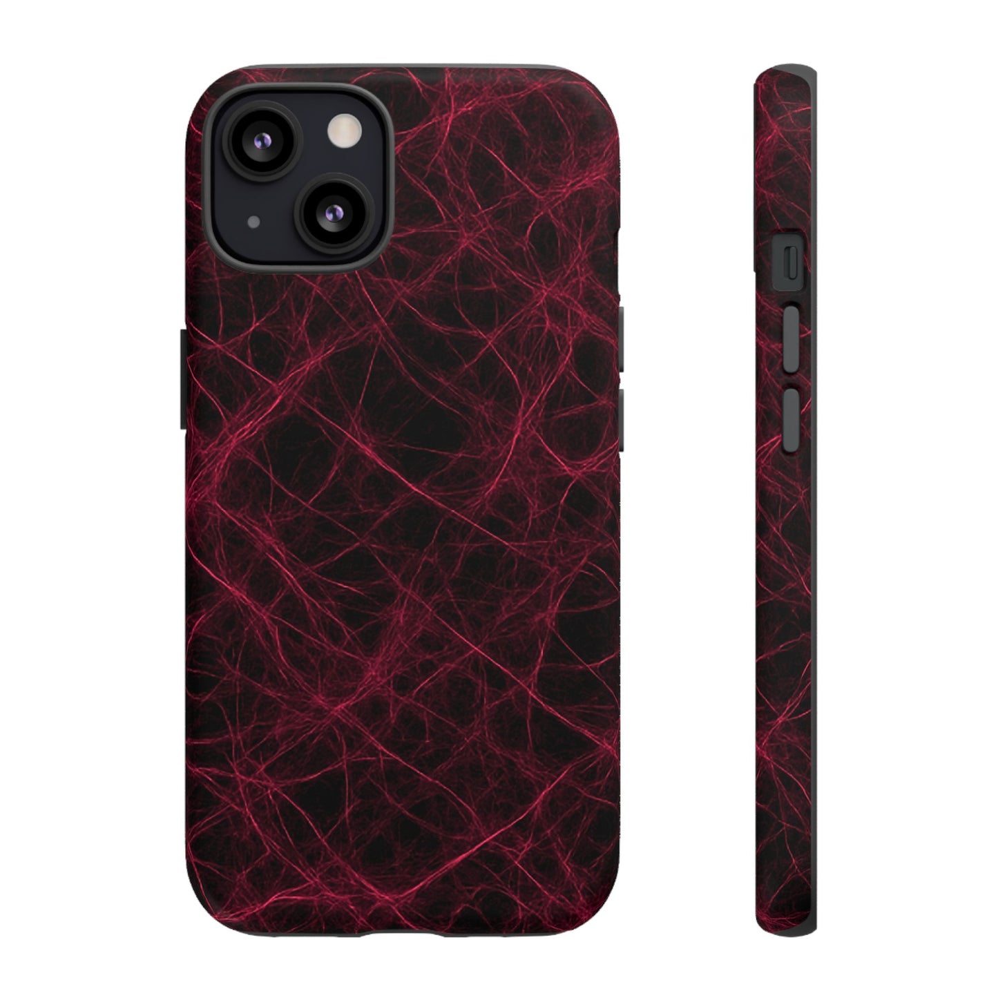 Crimson Synapse – Impact-Resistant Tough Phone Case for iPhone, Samsung & Google Pixel | NecroGrip