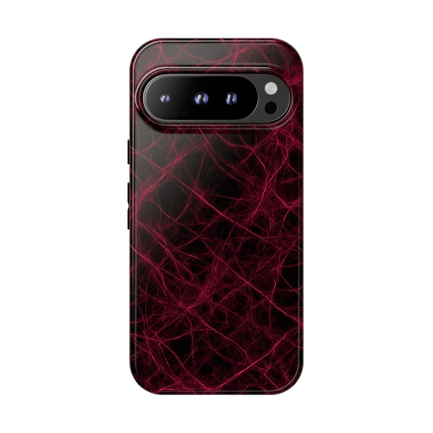 Crimson Synapse – Impact-Resistant Tough Phone Case for iPhone, Samsung & Google Pixel | NecroGrip