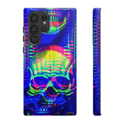 Phone Case - Bright Colorful Jittery Skull Design - NecroGrip 
