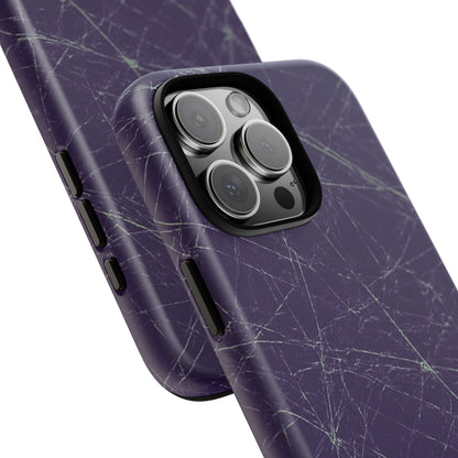 Fragmented impact-resistant phone case with cracked-glass design by NecroGrip.