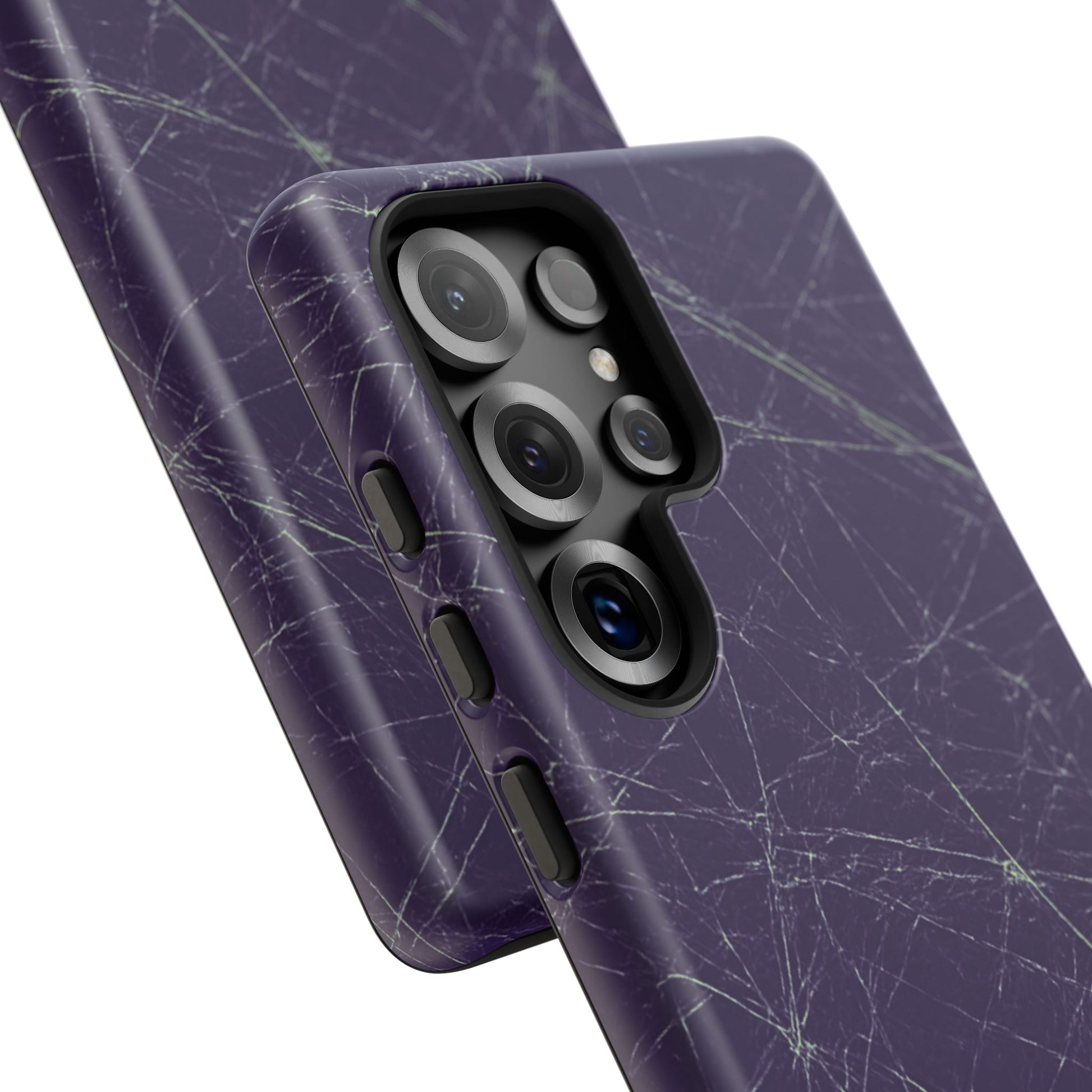 Fragmented impact-resistant phone case with cracked-glass design by NecroGrip.