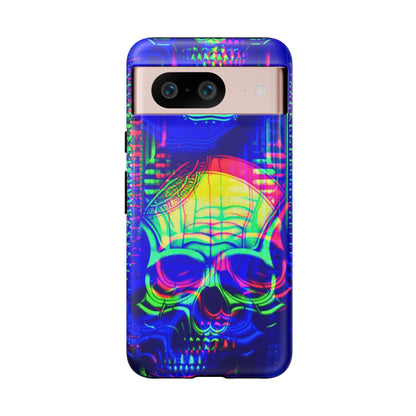 Phone Case - Bright Colorful Jittery Skull Design - NecroGrip 