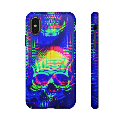 Phone Case - Bright Colorful Jittery Skull Design - NecroGrip 