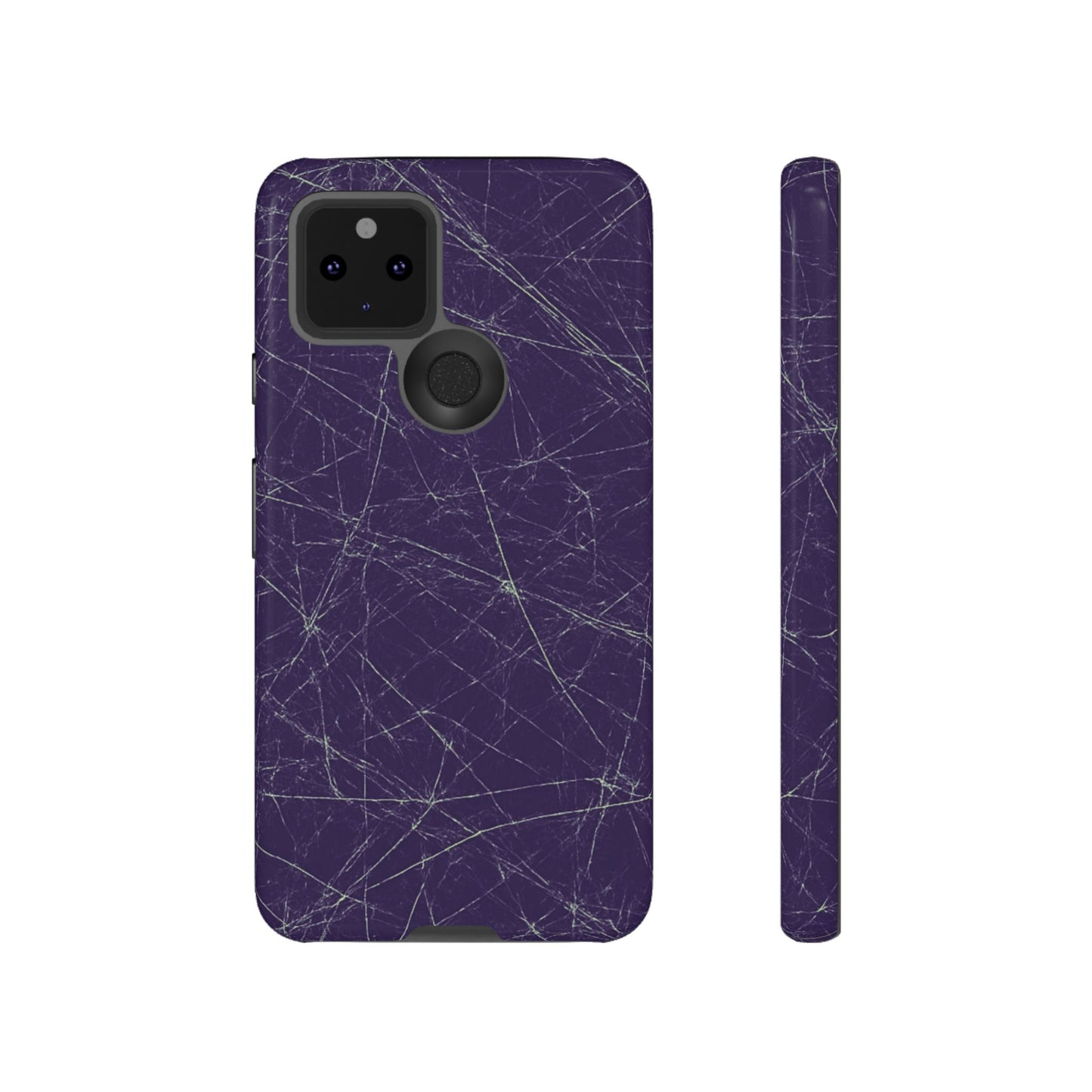 Fragmented impact-resistant phone case with cracked-glass design by NecroGrip.