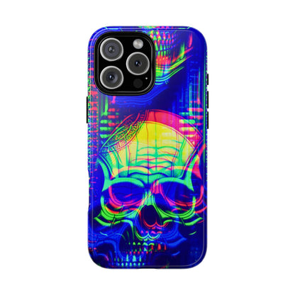 Phone Case - Bright Colorful Jittery Skull Design - NecroGrip 