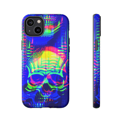 Phone Case - Bright Colorful Jittery Skull Design - NecroGrip 