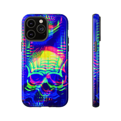 Phone Case - Bright Colorful Jittery Skull Design - NecroGrip 