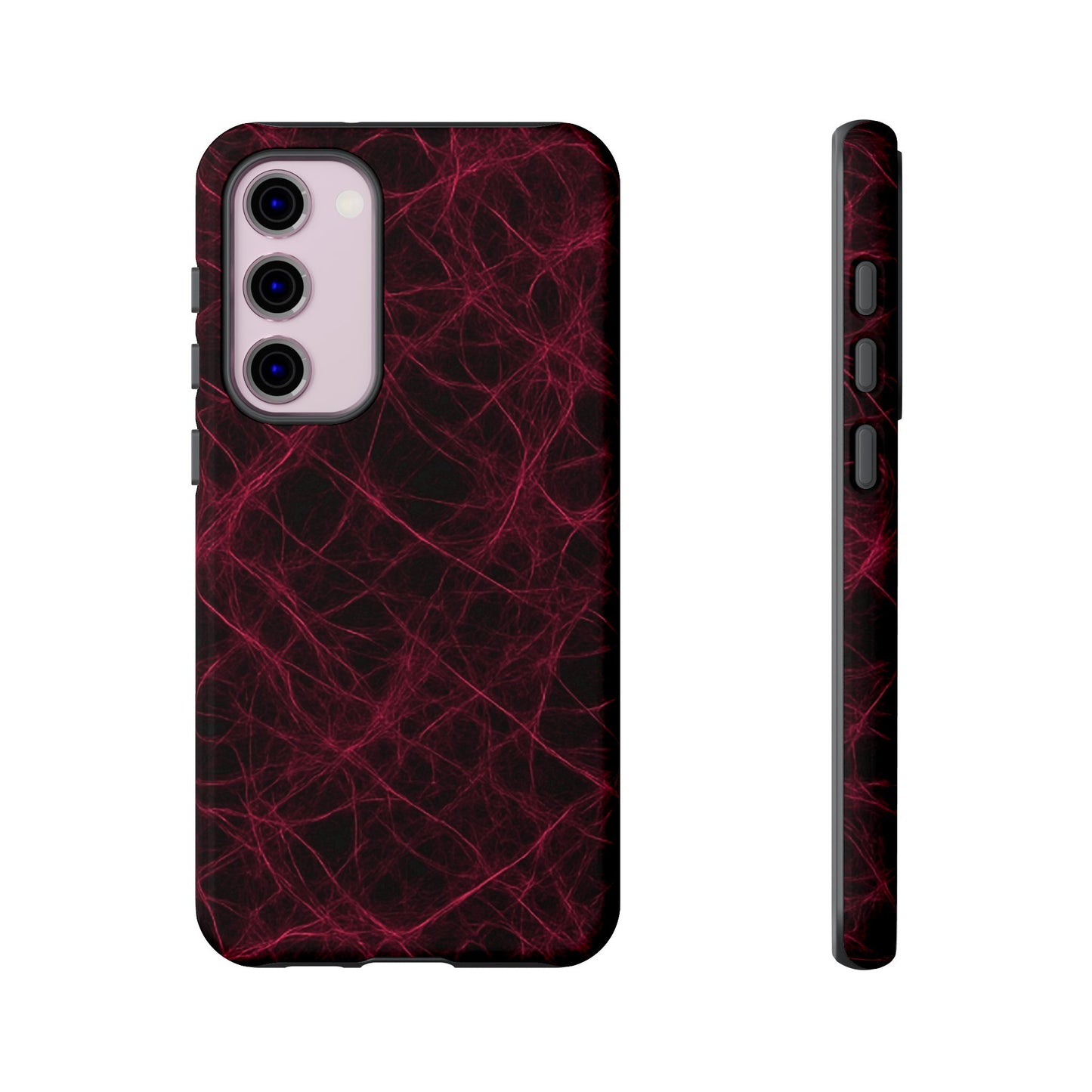 Crimson Synapse – Impact-Resistant Tough Phone Case for iPhone, Samsung & Google Pixel | NecroGrip