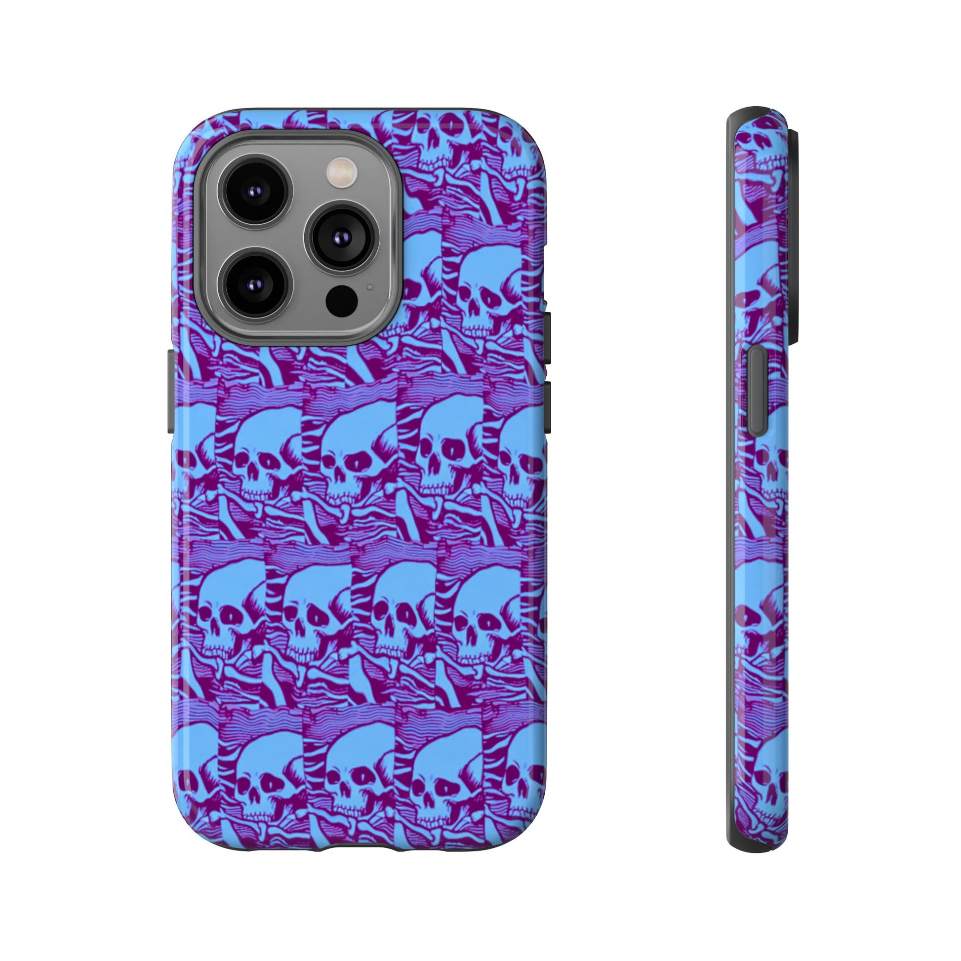 Phone Cases - Cool Blue Pile of Bones - NecroGrip 