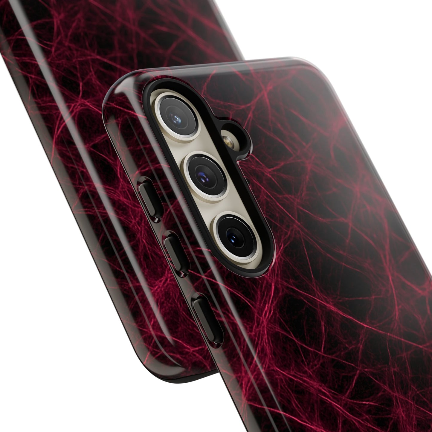 Crimson Synapse – Impact-Resistant Tough Phone Case for iPhone, Samsung & Google Pixel | NecroGrip
