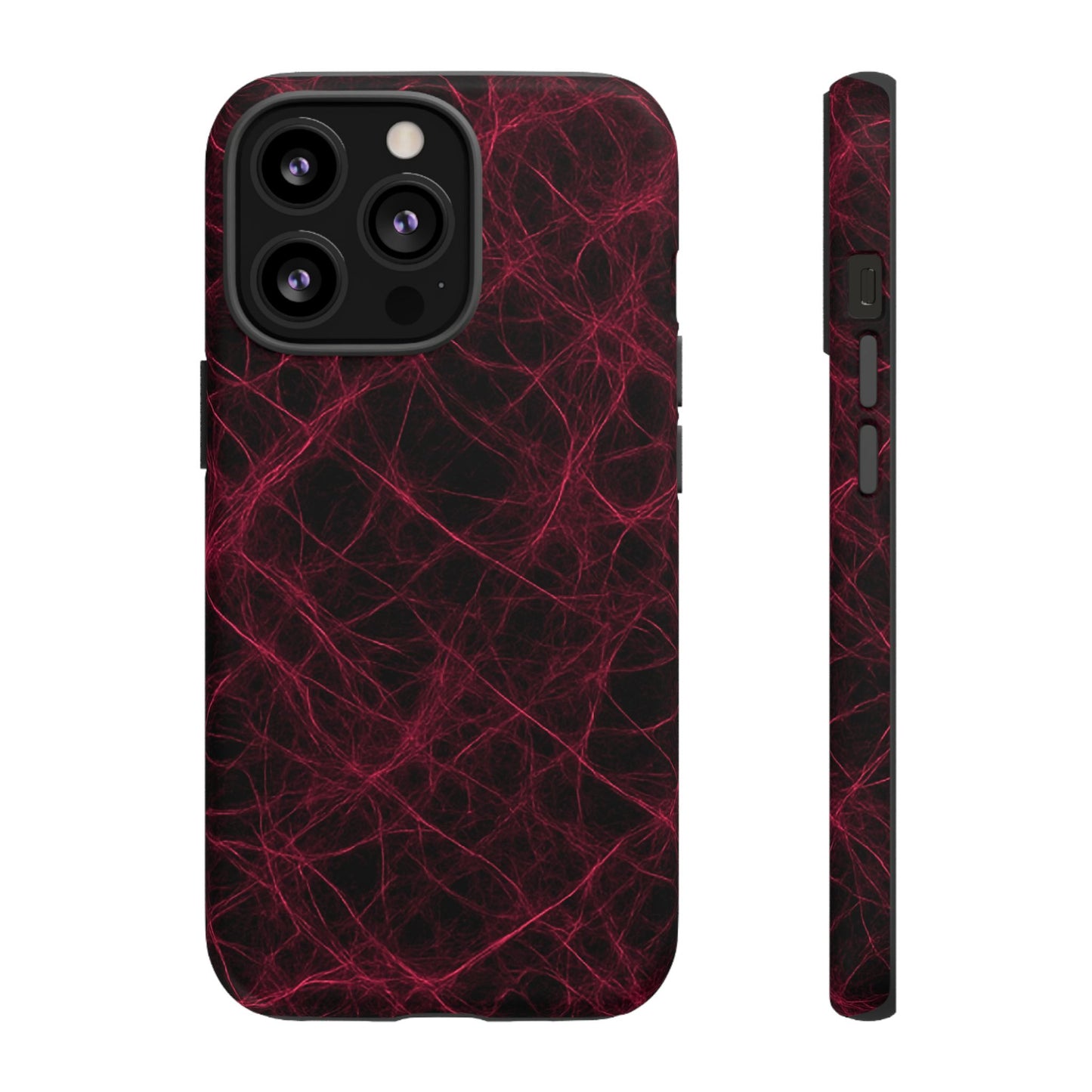 Crimson Synapse – Impact-Resistant Tough Phone Case for iPhone, Samsung & Google Pixel | NecroGrip