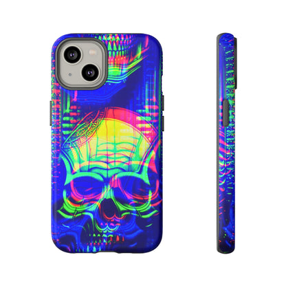 Phone Case - Bright Colorful Jittery Skull Design - NecroGrip 