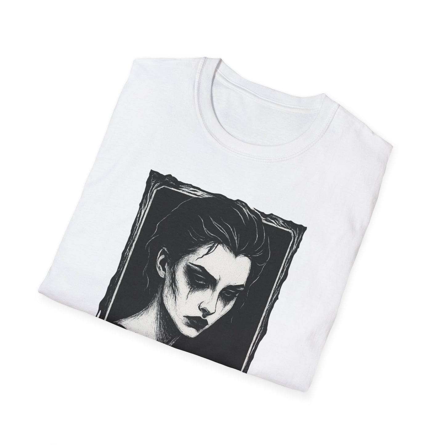 Framed in Mourning – Gothic Portrait Drip T-Shirt - NecroGrip 
