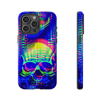 Phone Case - Bright Colorful Jittery Skull Design - NecroGrip 