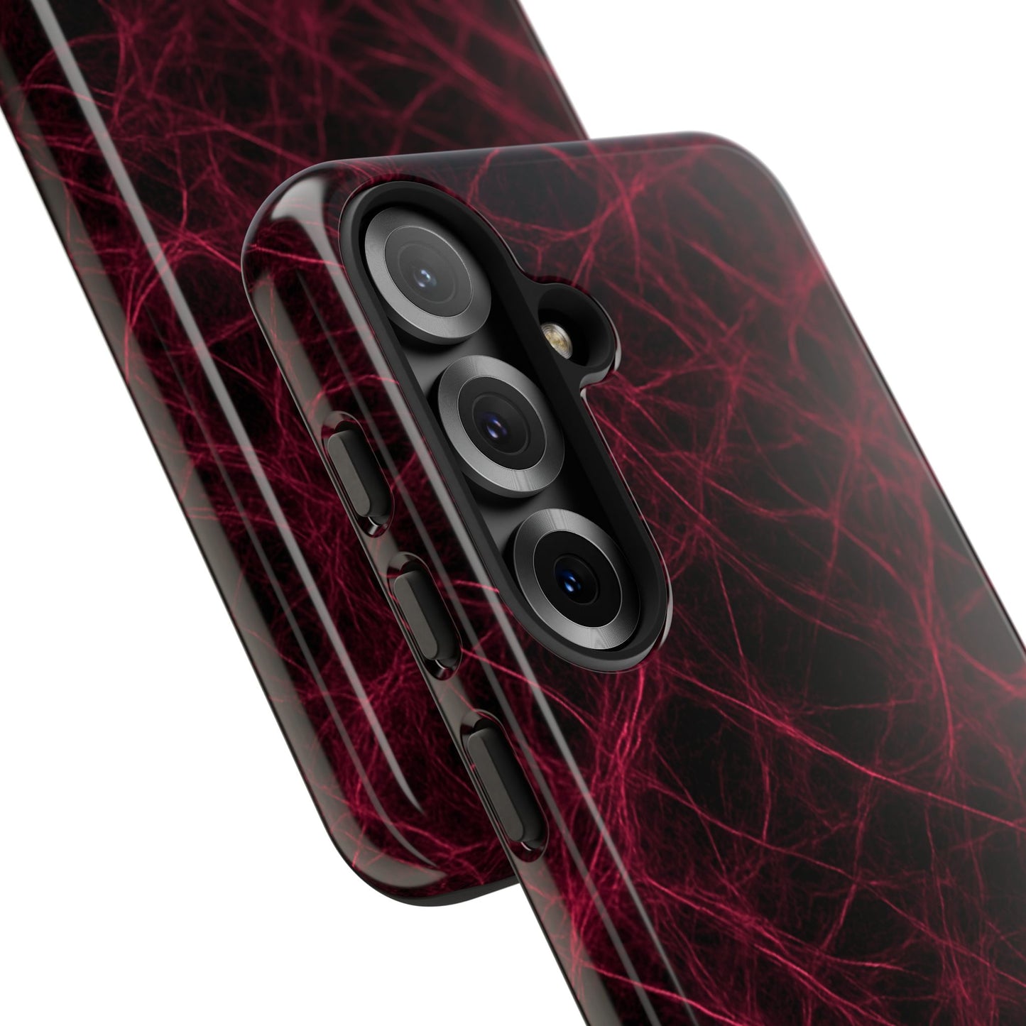 Crimson Synapse – Impact-Resistant Tough Phone Case for iPhone, Samsung & Google Pixel | NecroGrip