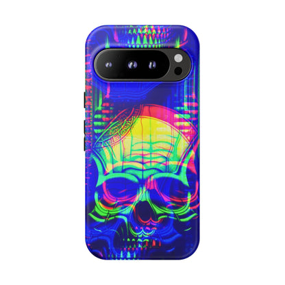 Phone Case - Bright Colorful Jittery Skull Design - NecroGrip 