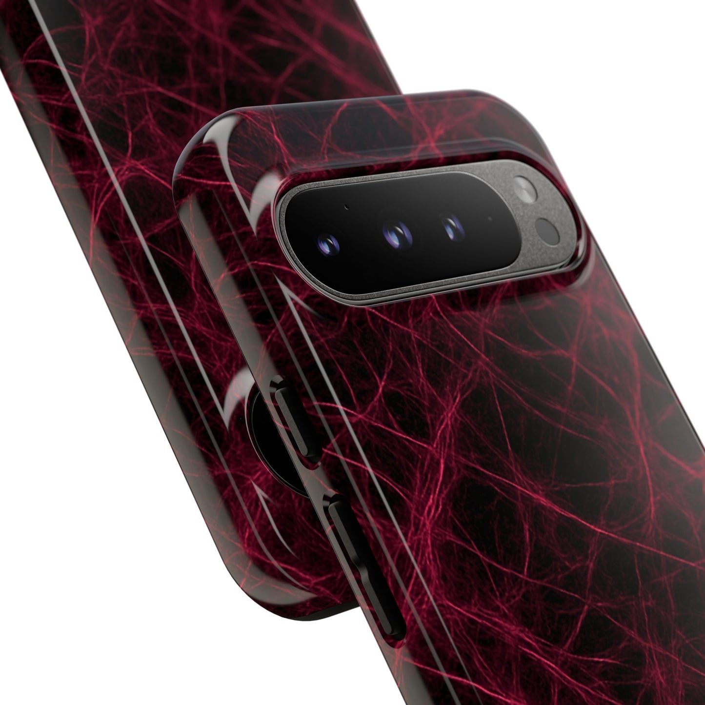 Crimson Synapse – Impact-Resistant Tough Phone Case for iPhone, Samsung & Google Pixel | NecroGrip
