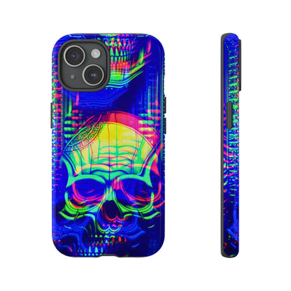 Phone Case - Bright Colorful Jittery Skull Design - NecroGrip 