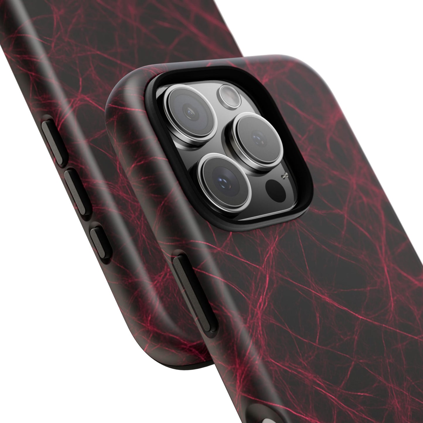 Crimson Synapse – Impact-Resistant Tough Phone Case for iPhone, Samsung & Google Pixel | NecroGrip
