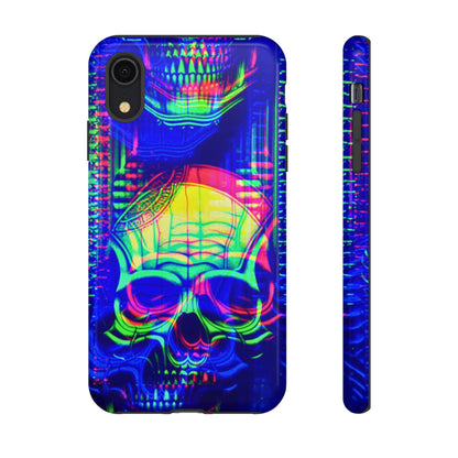 Phone Case - Bright Colorful Jittery Skull Design - NecroGrip 