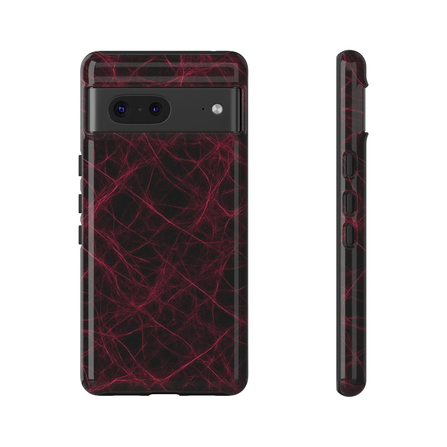Crimson Synapse – Impact-Resistant Tough Phone Case for iPhone, Samsung & Google Pixel | NecroGrip