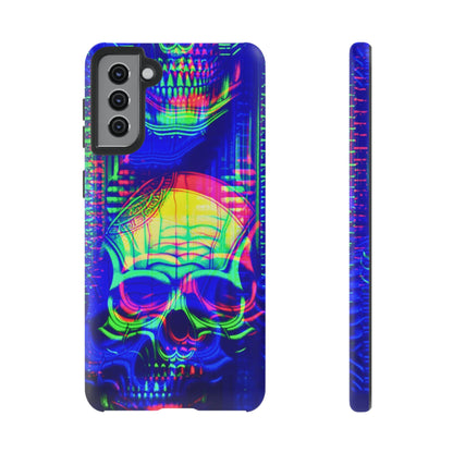 Phone Case - Bright Colorful Jittery Skull Design - NecroGrip 