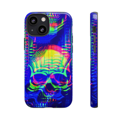 Phone Case - Bright Colorful Jittery Skull Design - NecroGrip 